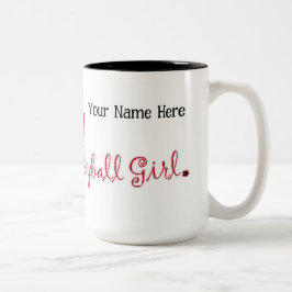 Niedliche Personalisierte Volleyball-Girl Zweifarbige Tasse
