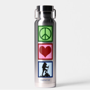 Niedliche Personalisierte Wanderung Liebe Frieden  Trinkflasche