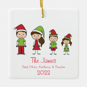 Niedliche Personalisierte Weihnachten Keramikornament