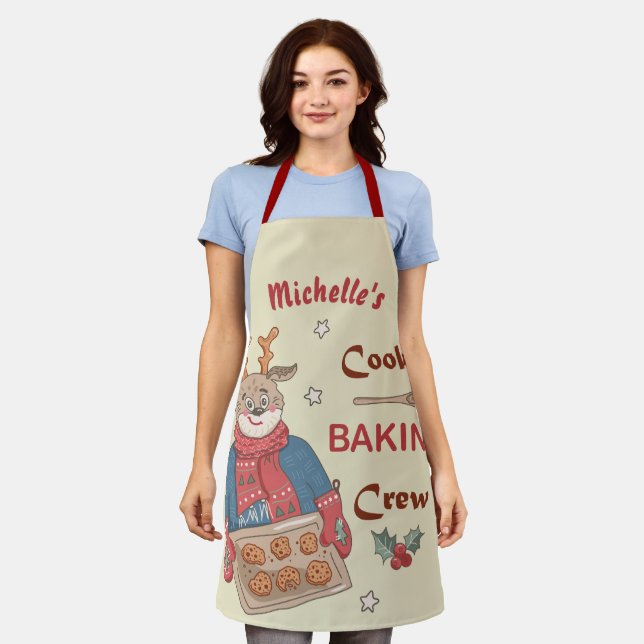 Niedliche Personalisierte Weihnachtsbacken-Crew Schürze (Getragen)