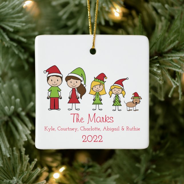 Niedliche Personalisierte Weihnachtsfigur mit Begl Keramikornament (Baum)