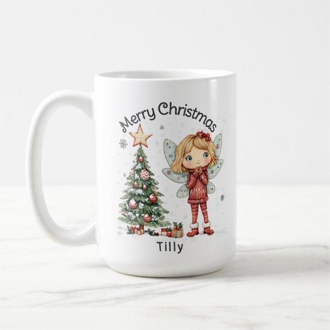 Niedliche Personalisierte Weihnachtsmesse und -bau Kaffeetasse (Links)