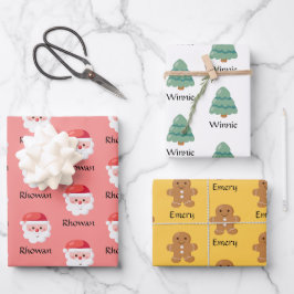 Niedliche Personalisierte Weihnachtswrapping Paper Geschenkpapier Set