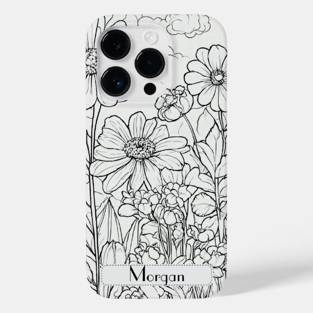 Niedliche Personalisierte Wildblume Case-Mate iPhone 14 Pro Hülle (Rückseite)