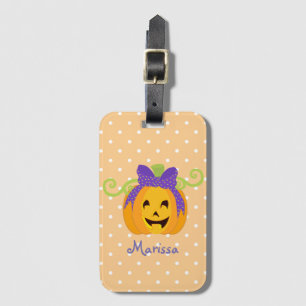 Niedliche Personalisierung Halloween Pumpkin Gepäckanhänger