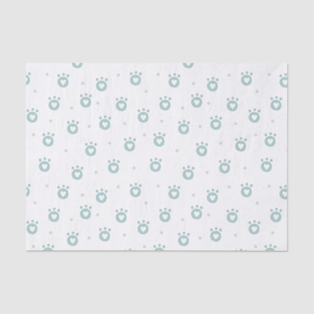 Niedliche Pet-Paws mit Herz, 10lb-Gewebepapier, we Seidenpapier (Vorderseite)