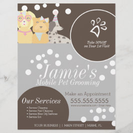 Niedliche Pet Services Grooming Dog Bubbles Flyer