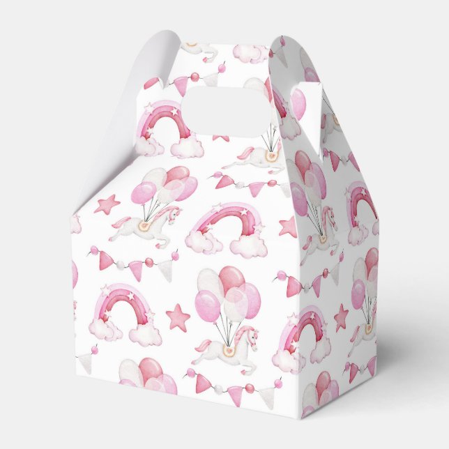 Niedliche Pferdeballons Rainbow Baby Girl Geschenkschachtel (Vorderseite)