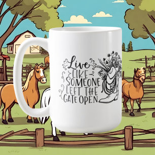 niedliche Pferdefreunde Wortart Kaffee Tasse
