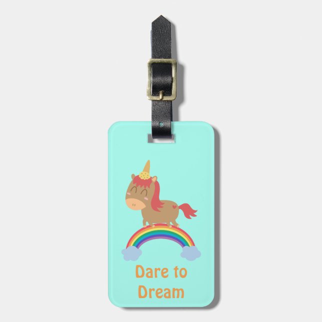 Niedliche Pferdeträume, zum Unicorn-Spaß zu sein- Gepäckanhänger (Vorderseite vertikal)