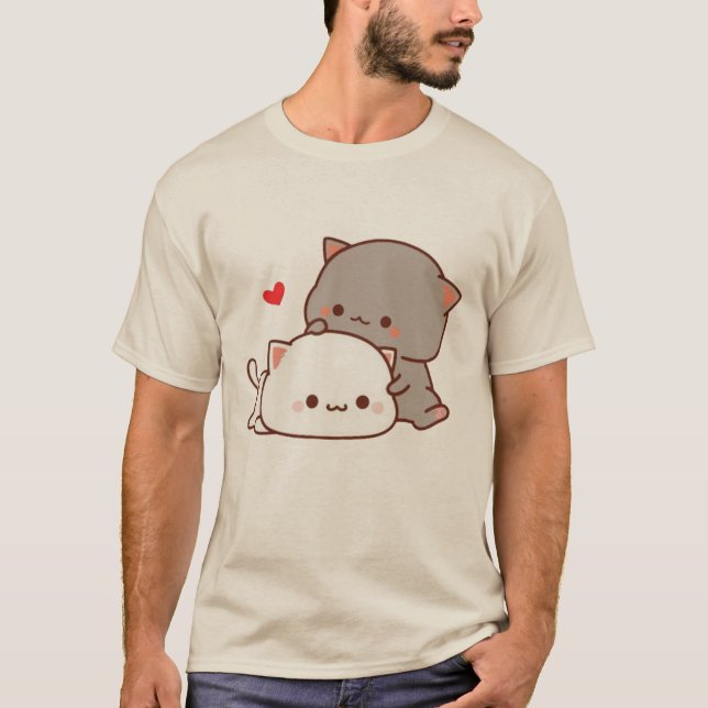 niedliche Pfirsichkatze T-Shirt (Vorderseite)