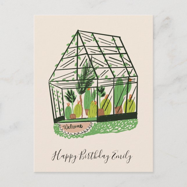 Niedliche Pflanze liebt Greenhouse Postkarte (Vorderseite)