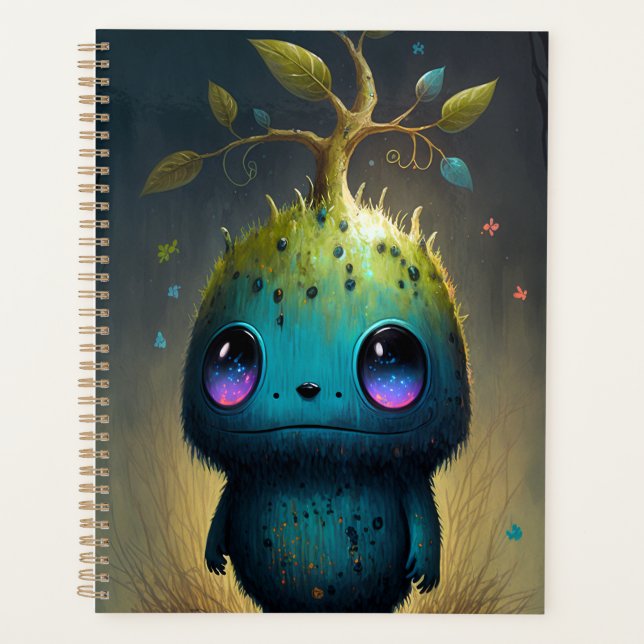 Niedliche Pflanze Monster Fantasy Art Planer (Vorderseite)