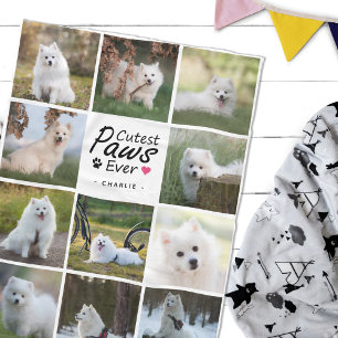 Niedliche Pfoten je Moderne Hundfoto-Collage Fleecedecke