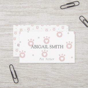 Niedliche Pfoten mit Herz-Tee-Sitter-Visitenkarte Visitenkarte
