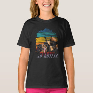 Niedliche Pfoten Retro Herz Rottie Hunde Haustiere T-Shirt
