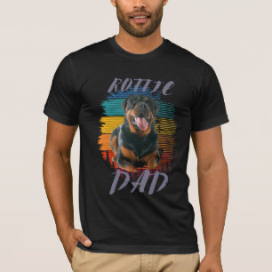 Niedliche Pfoten Retro Herz Rottie Hunde Haustiere T-Shirt