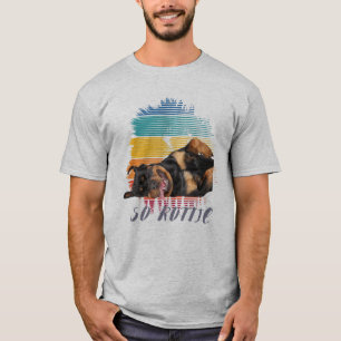 Niedliche Pfoten Retro Herz Rottie Hunde Haustiere T-Shirt