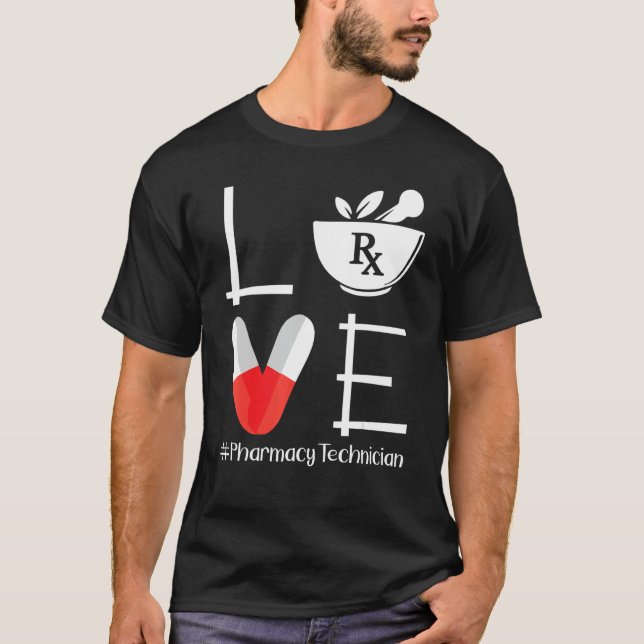 Niedliche Pharmazie Tech Liebe Pharmazeutischer Un T-Shirt (Vorderseite)
