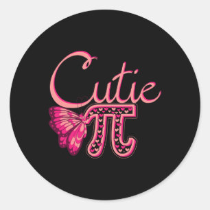 Niedliche Pi Butterfly Mathematik Holiday Mathemat Runder Aufkleber