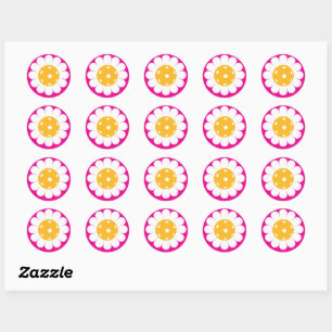 🌼 Niedliche Pickleball-Daisies Runder Aufkleber