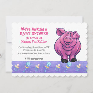Niedliche Pig-Baby-Dusche Einladung