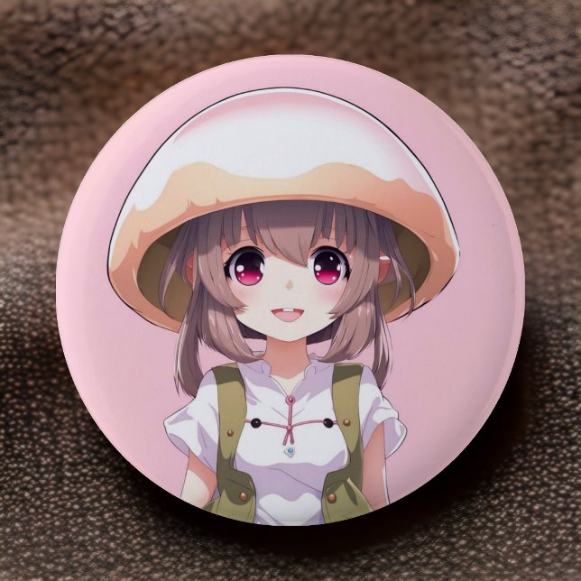 Niedliche Pilgerreise-Anime-Taste - Fun Kawaii Art Button (Anime Chic, Button Style! 🍄😊)