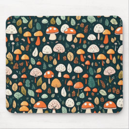 Niedliche Pilze Blätter Hütte Kerndesign Mousepad