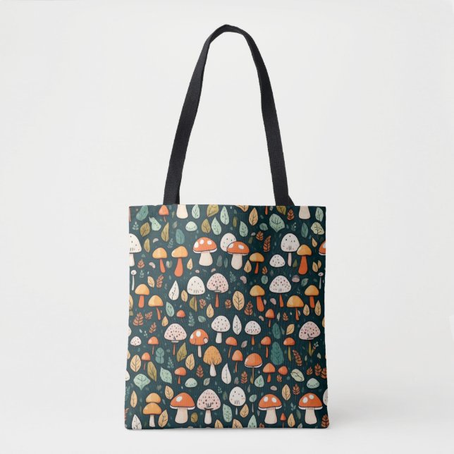 Niedliche Pilze Blätter Hütte Kerndesign Tasche (Vorderseite)
