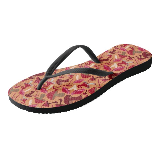 Niedliche Pilze Flip Flops (Schrägansicht)