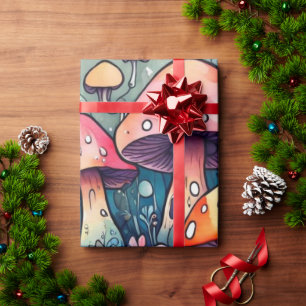 Niedliche Pilze Hütte Kernmuster Wrapping Papier Geschenkpapier