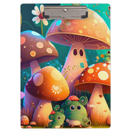 Niedliche Pilze im Spiral-Notebook Klemmbrett