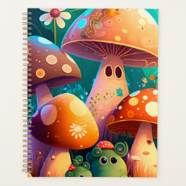 Niedliche Pilze im Spiral-Notebook Planer