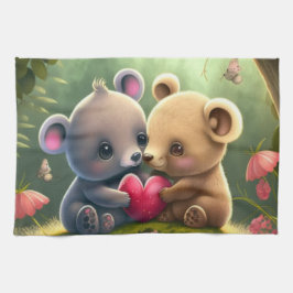 Niedliche Pilze im Wald Geschirrtuch