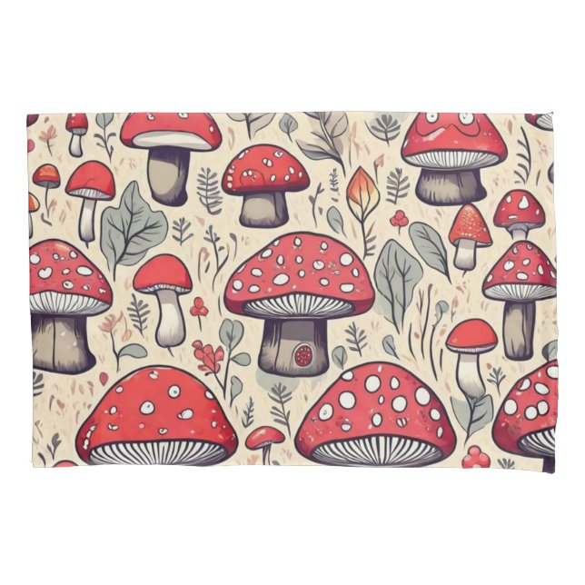 Niedliche Pilze Kissenbezug (Vorderseite)