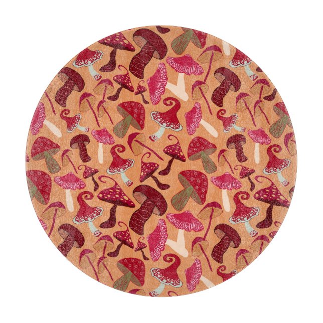 Niedliche Pilze Schneidebrett (Vorderseite)