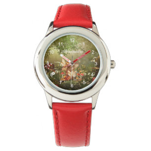 Niedliche Pilzmühle im Wald Armbanduhr