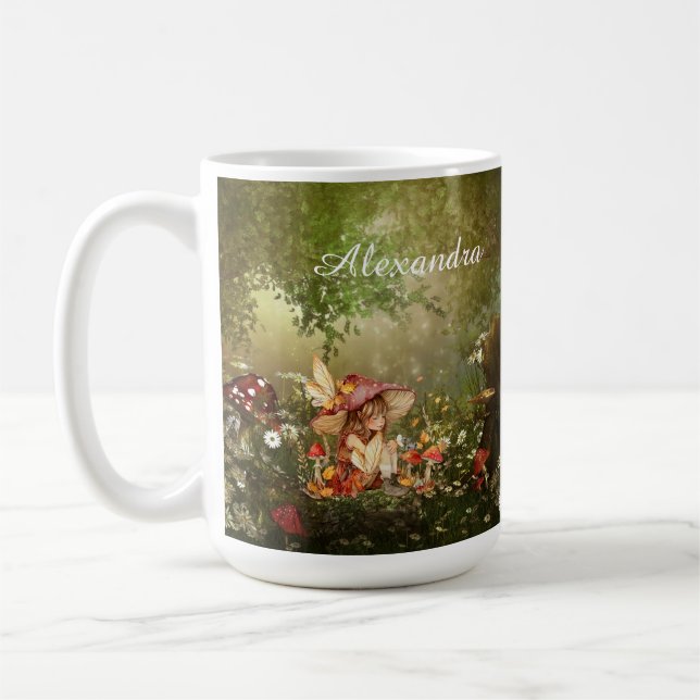 Niedliche Pilzmühle im Wald Kaffeetasse (Links)