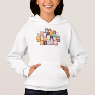Niedliche Pilztiere Japanisch Anime Chibi Art Hoodie