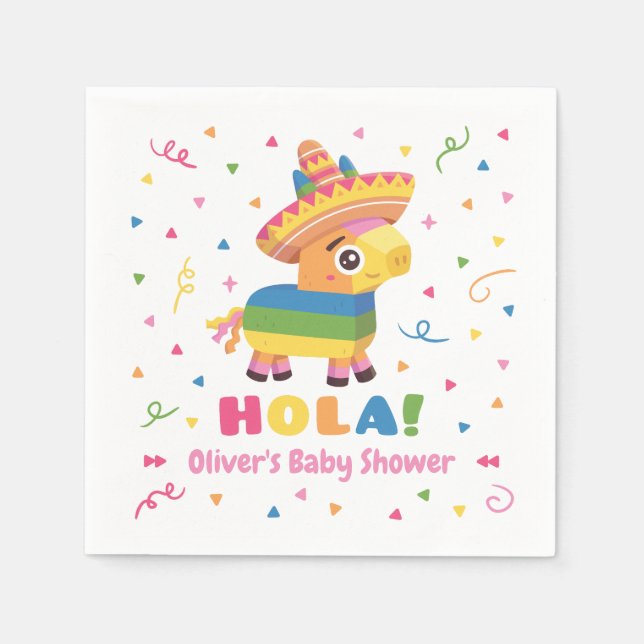 Niedliche Pinata Confetti Fiesta Babydusche Serviette (Vorderseite)