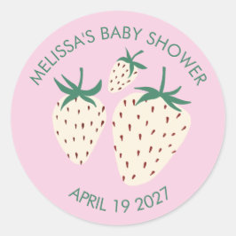 Niedliche Pineberry BABY SHOWER Custom Strawberry Runder Aufkleber