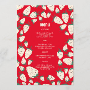 Niedliche Pineberry-HAND ZEICHNETE CUSTOM Menükarte