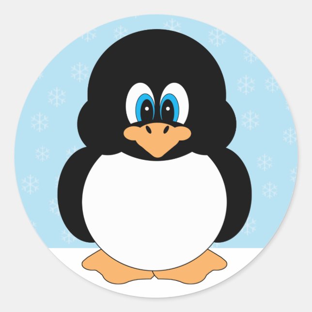 Niedliche Pinguin-Aufkleber für kleine Cartoon Runder Aufkleber (Vorderseite)
