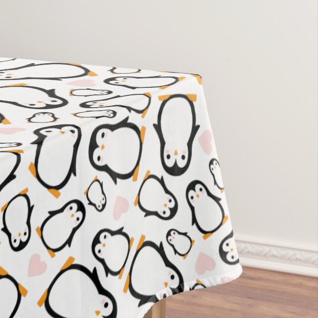 Niedliche Pinguin Baby Dusche Blue Boy Tischdecke (Beispiel)