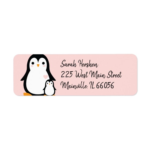 Niedliche Pinguin Baby Dusche Pink Girl (Vorne)