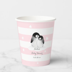 Niedliche Pinguin-Babydusche Pappbecher