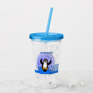 Niedliche Pinguin-Cartoon-Illustration Acryltrinkbecher