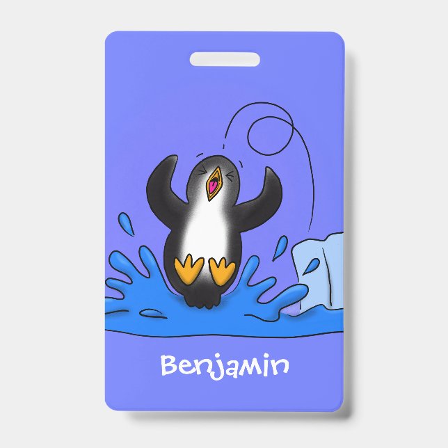 Niedliche Pinguin-Cartoon-Illustration Ausweis (Front)