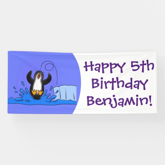 Niedliche Pinguin-Cartoon-Illustration Banner (Horizontal)