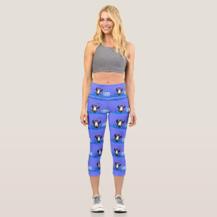 Niedliche Pinguin-Cartoon-Illustration Capri Leggings